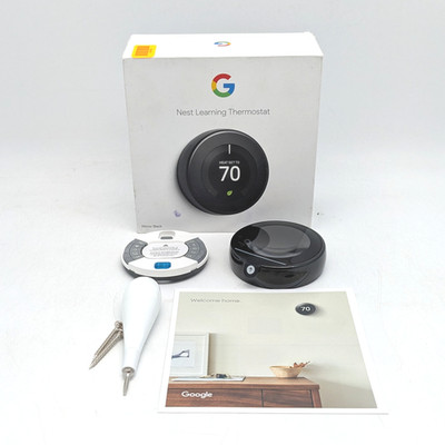 Google Nest A0013 Programable Learning Thermostat (T3018US) - Mirror Black