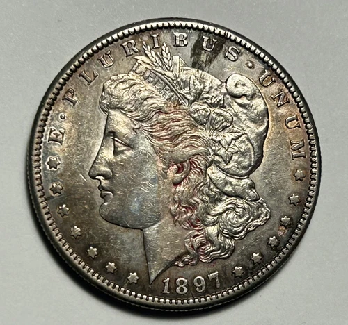 1897 S MORGAN DOLLAR AU DETAIL