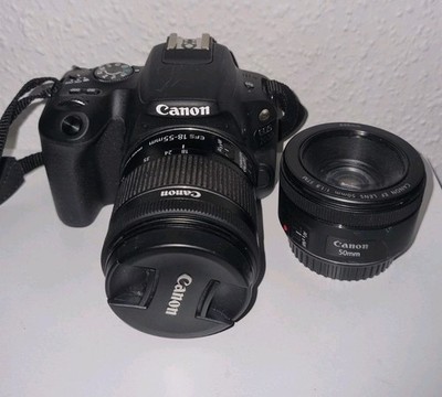Canon EOS 200D Kamera schwarz mit EF-S 18-55mm und 50mm Objektiv