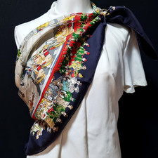 RARE VINTAGE HERMES Silk Scarf "Cirque Molier" Carre 90 by Philippe Dumas