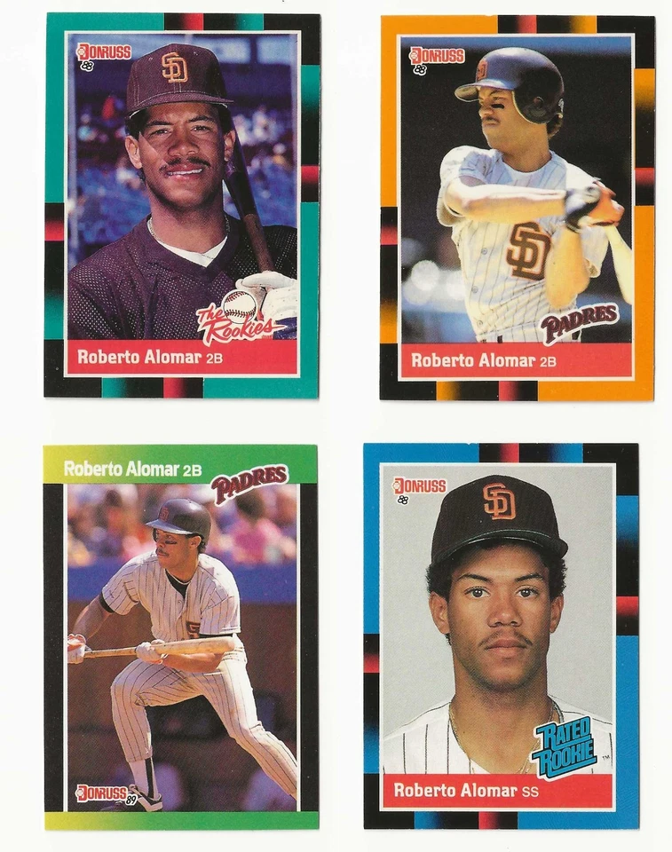 Lote de tarjetas de novato de Roberto Alomar-Topps/Traded/Fleer/Donruss/Score- 9 Alomar RC's Foto 2 de 4