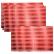 4pcs 11.8" x 17.7" Shiny Mirror Placemats Disco Table Place Mats, Red