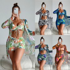 Dreiteilig Badeanzug Damen Tie-Dye Druck 3-Te...