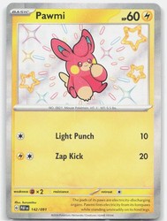 Pawmi 142/091 Paldean Fates Shiny Rare Holo