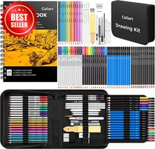 176PCS Art Supplies Sketching Kit 100 Sheet Sketch Book Drawing Set Xmas Gift XL