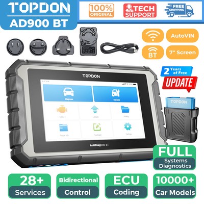 2026 TOPDON AD900 BT Bidirectional Scanner All System Diagnostic Tool ECU Coding