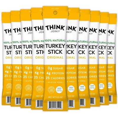 Think Jerky All-Natural Turkey Sticks, Gluten and Sugar Free, No Nitrates, Ke...