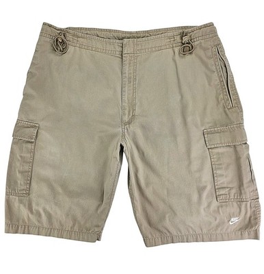 Nike Cargo Shorts Mens XL Khaki Utility Y2K Cotton Baggy Skate Streetwear