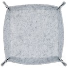 Spanish Poker Dice Bone Tone w/Pouch + Dice Rolling Tray Folding Grey Felt Mat — photo 5