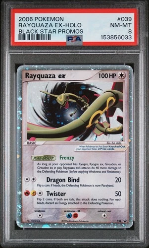 2006 POKEMON BLACK STAR PROMOS #039 RAYQUAZA EX-HOLO PSA 8