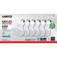 Satco S9058 White Plastic 5000K 700 lm. BR30 Medium Base LED Light Bulb 10W