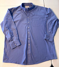 Roundtree Yorke Gold Label Non-Iron Blue Dress Shirt 17.5 34