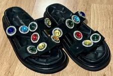 Kurt Geiger London 42 / 11US Women Black Orson Crystal Slide Sandals Used Damage