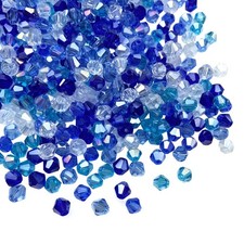 1000pcs Bicone Crystal Beads 4mm Mix Blue AB 4mm, Series