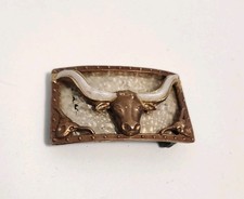 BELT BUCKLE Bull STEER HORNS cowboy cowgirl Ty59