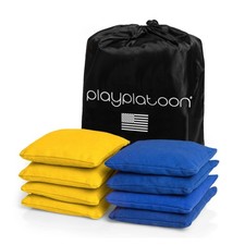 Play Platoon Premium Weather Resistant Duckcloth Cornhole Bags - Blue Yellow