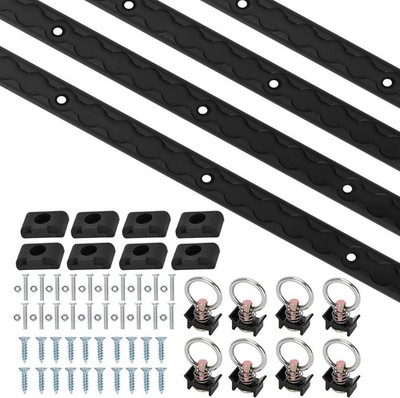 Pack L Track Tie Down System, Includes Black Anodized Aluminum L-Track 4ft 4