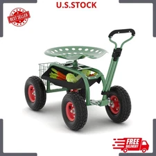 Garden Rolling Stool with Wheels – Outdoor Garden Chair for Patio and Lawn