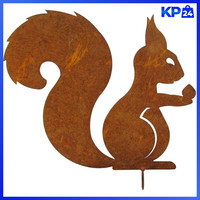 EichhöRnchen Deko Rost Gartendeko Baumstecker Edelrost Mit Schraube