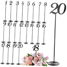 20 Pcs Metal Table Numbers 1-20 Table Numbers for Wedding Reception 12 Black