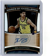 2025-26 Topps Basketball #ME-BS Ben Sheppard Marks Of Excellence Rainbow SP Auto