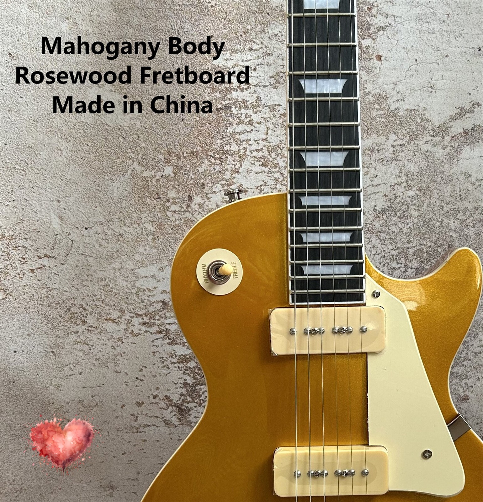 Professional Boutique Electric Guitar: Mahogany Neck P90 Pickups Chrome Parts