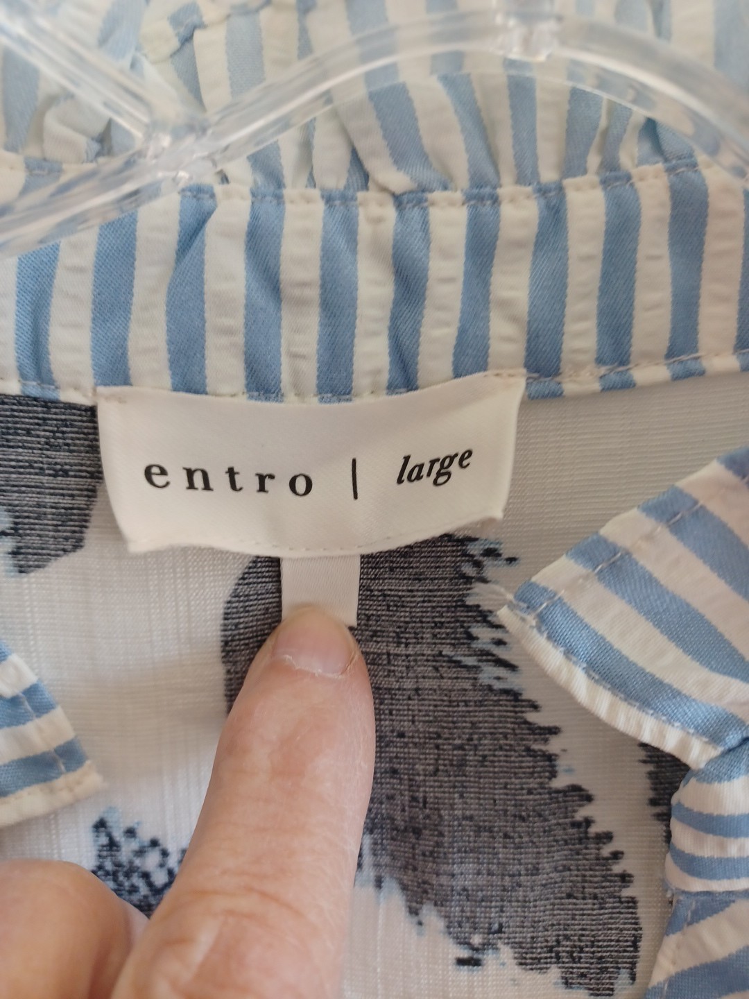 Entro boho mixed pattern pullover blouse L floaty… - image 3