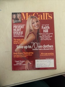 November 2000 McCall's ~ FAITH HILL, Goldie Hawn, Kate Hudson~lower to mid-grade