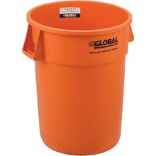 Global Industrial 44 Gallon Plastic Trash Can Bright Orange
