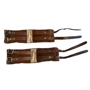 Vtg Elmers Ankle Weights Brown Suede Leather Buckle Strap 2.9 Pounds Each Wrist