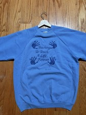 Vtg 80s Hanes Sweatshirt Sz XL USA Made Crewneck Cotton Acrylic 50/50 Blue