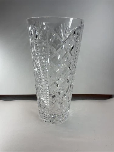 Large Vintage Waterford Crystal Clare Cut Pineapple & Diamond Skyshell Vase 12"