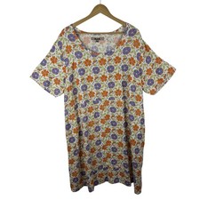 FLAX 100% Linen Floral Dress Size 2G (2X Gene...