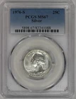 1976-S 25c Silver Washington Quarter PCGS MS67 Bicentennial
