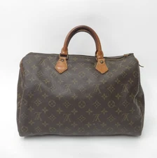 Authentic Louis Vuitton Speedy 35 Handbag Monogram Brown F#47863