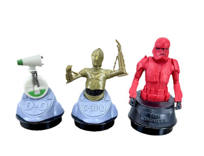 x3 Star Wars The Rise of Skywalker Movie Theater Cup Toppers Cake Figure Bust