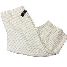 NWT Black Label Lauren Ralph Lauren Linen Striped Cropped Pants Women's Size 20W