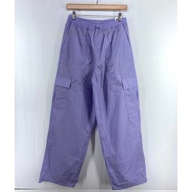 Victorias Secret PINK Satin Parachute Cargo Pants Star Lilac Womens Medium NWT