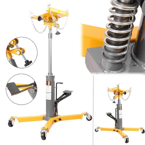 1500LBS 2 Stage Hydraulic Transmission Jack w/360° Swivel Wheels Lift Hoist Auto - Picture 2 of 12
