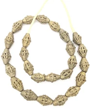 25 Authentic Ghana African lost Wax natural bicone Brass African trade Beads