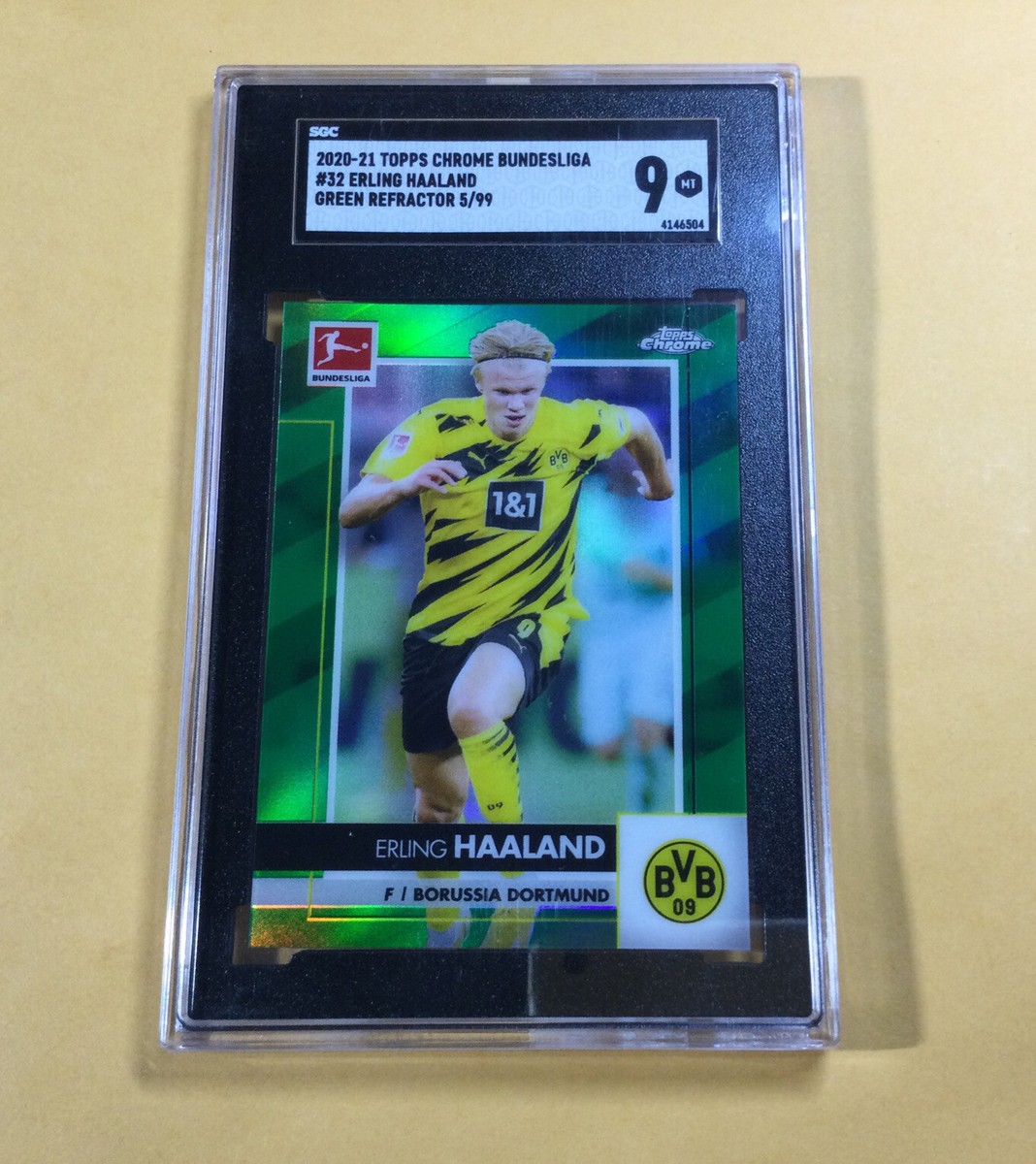 2020-21 Topps Chrome Bundesliga Green Refracto #32 Erling Haaland