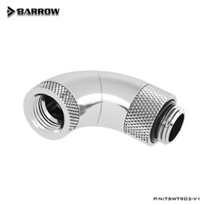 Barrow G1/4" 90 Degree Male to Female Triple Rotary Snake Adaptor Swivel Silver