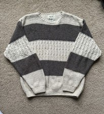 VTG Eddie Bauer Sweater Men  s Large MADE IN USA Knitted Wool Cotton Chunky Knit