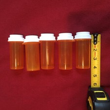 Empty Rx Bottles, Lot of 5. Locking lids. Craft Storage Small Seashell Organizer