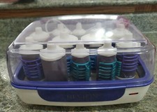 Revlon RV-258 Curling Set 12 Flocked Cool Touch Hot Rollers With 11 Clips