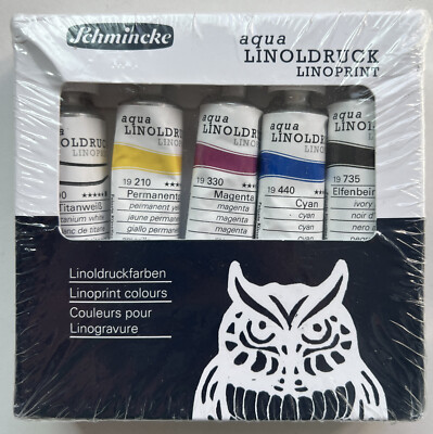 Schmincke Lino Block Printing ink Set - Water Based - 5 x 20ml Tubes US Seller