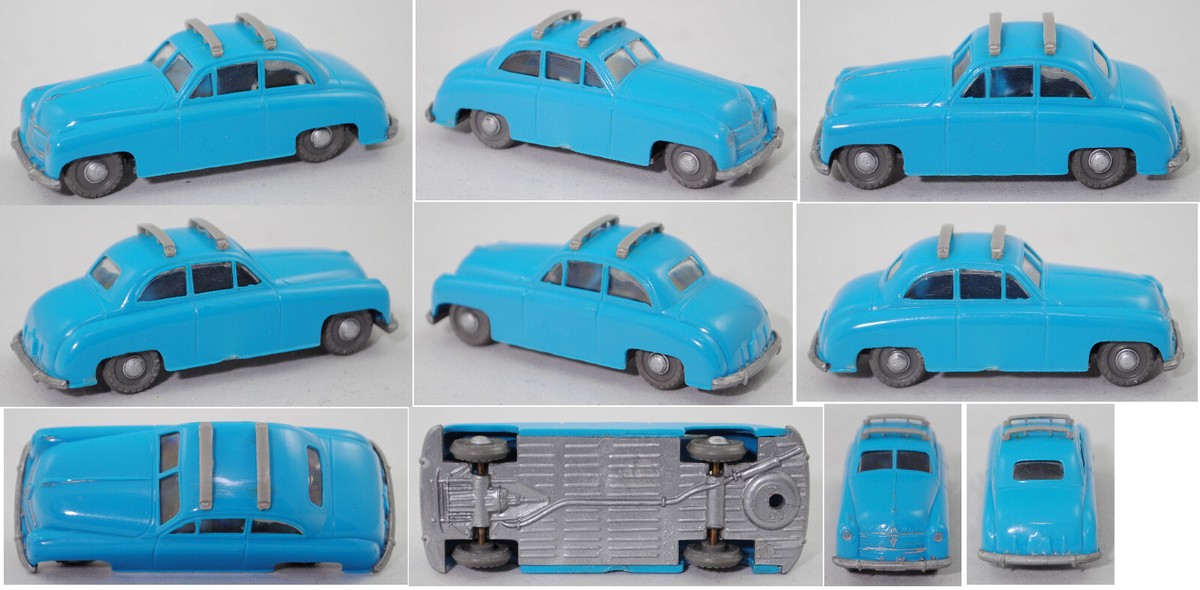Siku Plastik V66 Borgward Hansa 1800 mit Dachskihalter, adriablau