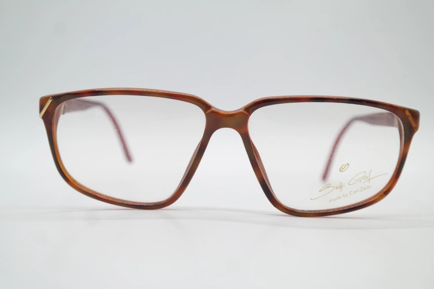 Vintage Steffi Graf by Carl Zeiss 3802 Braun Red Angular Sunglasses Frame NOS