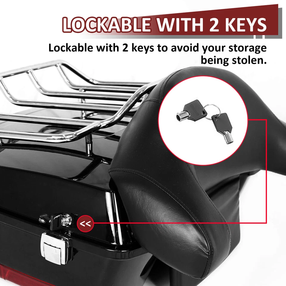 Chopped Pack Backrest Rack For 97-13 Harley Davidson Touring Road Street Glide - Imagen 4 de 4