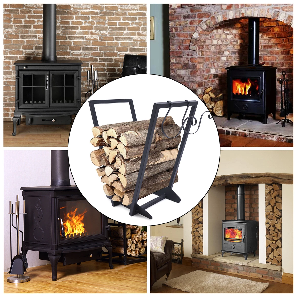 Firewood Rack Wood Storage Holder 22 Inch Indoor/Outdoor Log Stand Heavy  Duty | eBay
